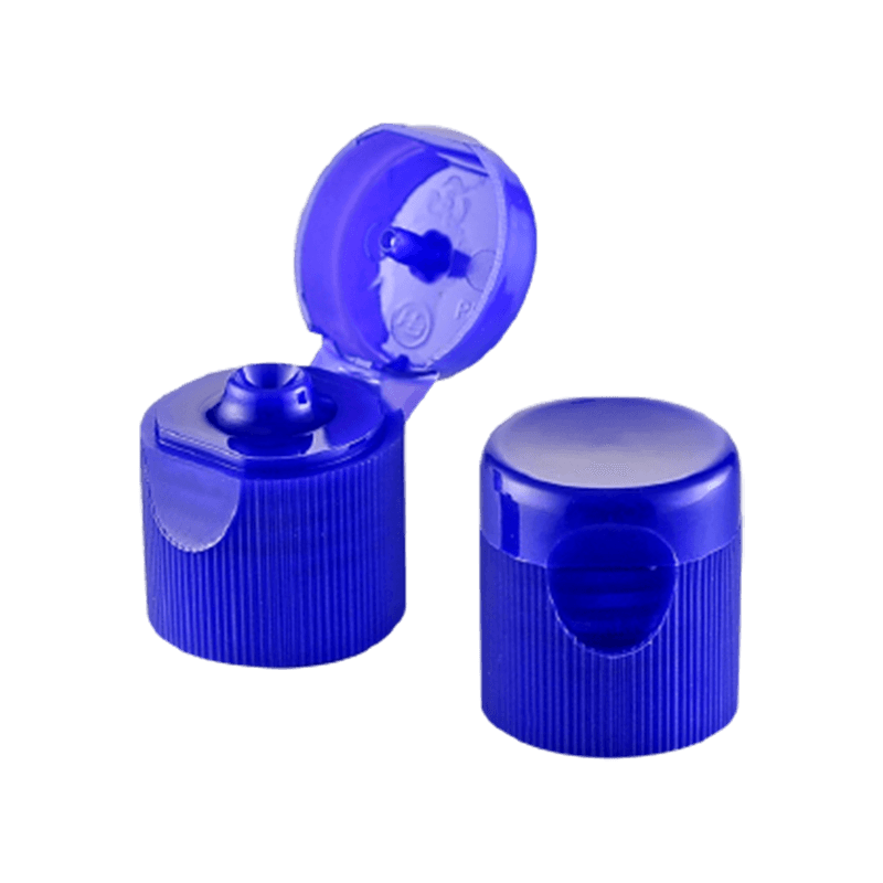 Tappo flip top in plastica blu scuro per biomedicina